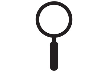 Simple black magnifying glass icon silhouette
