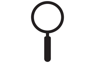 Simple black magnifying glass icon silhouette
