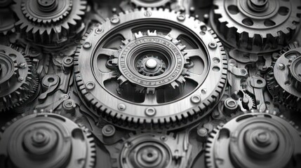Intricate Machinery: A Close-Up of Complex Gears