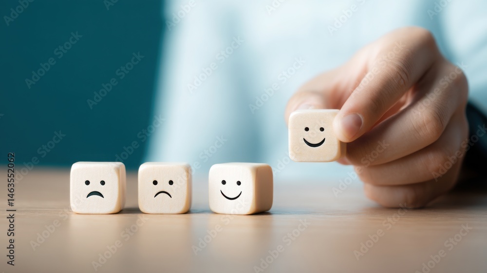 Aufkleber smart detachment icon concept representing logic over emotion in realistic decision-making scenarios