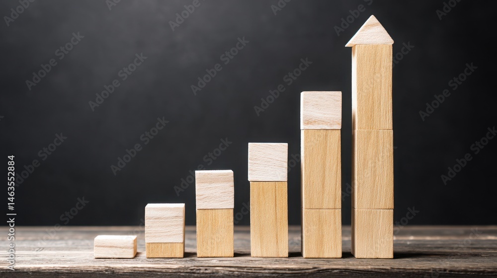 Poster stable growth index icon concept illustrating elegant upward progress in financial performance and i