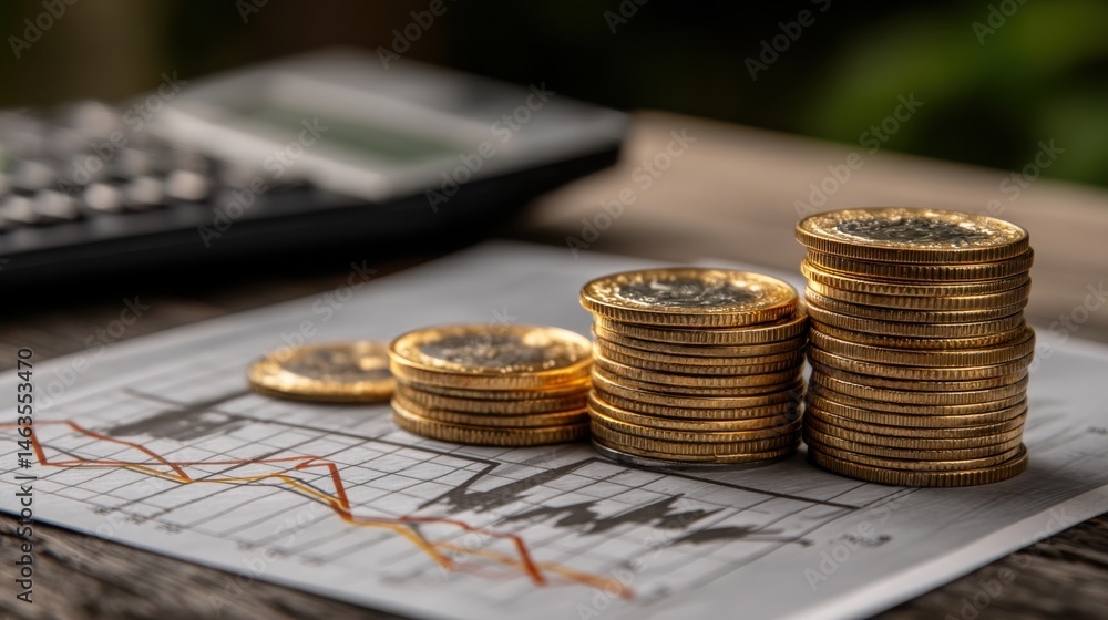 Poster steady return icon representing a predictable income flow for financial stability and consistent wea