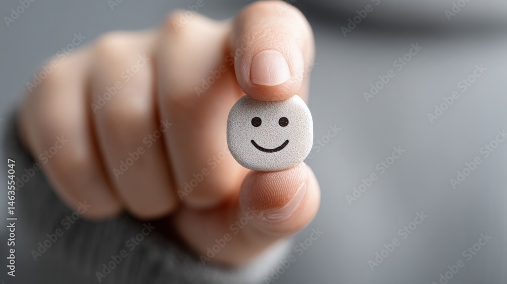 Poster strategic emotion icon concept representing controlled trader mindset with abstract element of emoti