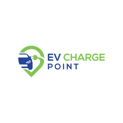 Electric Vehicle Charging point logo design modern concept car charge EV charge 
