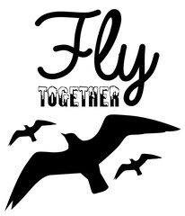 fly together t-shirt design transparent png