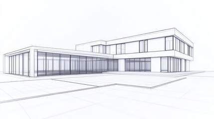 Fototapeta premium Modern house wireframe architectural design