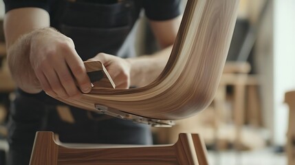 Craftsman Assembling a Wooden Chair