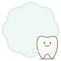健康な歯がしゃべるイメージの吹き出しベクターイラスト