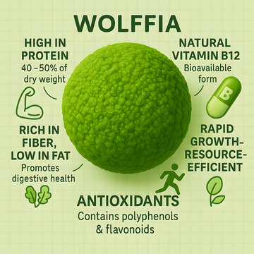 Wolffia Nutrition Infographic &ndash; Superfood Benefits