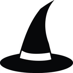 Witch Hat Silhouette Clipart – Halloween Costume Icon Vector Design