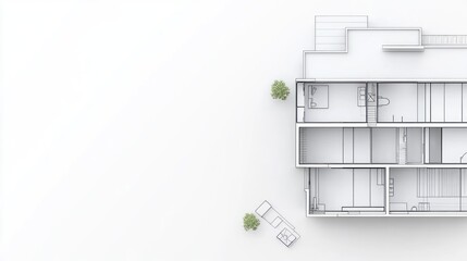 Modern house architectural blueprint two story floor plan design
