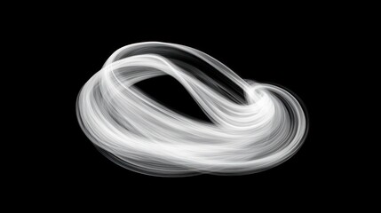 Abstract white light trails on black background