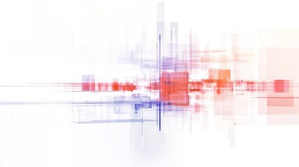 Abstract composition intersecting lines and shapes