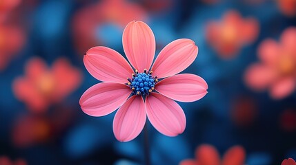 pink flower on a green background