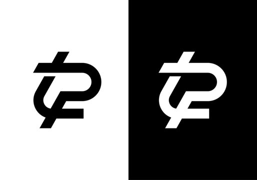 TP, PT letters monogram logo icon