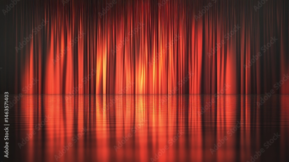 Poster red stage curtain backdrop with light reflection abstract studio shot for performance art or theater
