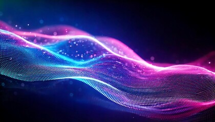 Abstract Particle Wave, Digital Energy Background, Glowing Particle Flow, Pink Purple Blue Dots, Dynamic Particle Art, Abstract Digital Wave, Glowing Wave Background, Particle Effect Art

