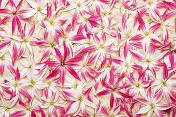 Floral pattern of pink and white blossoms.