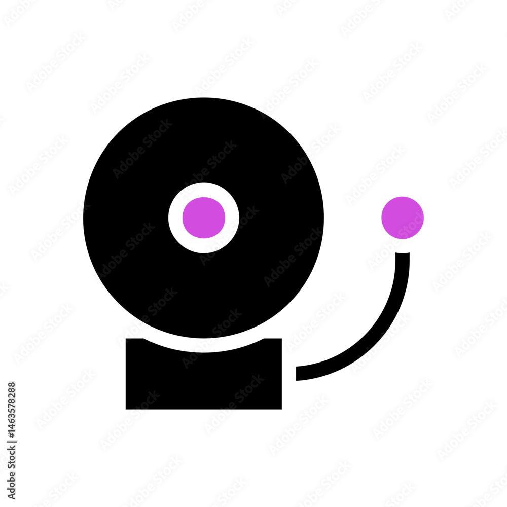 Poster stylized bell icon design for alerts and notification visual representation