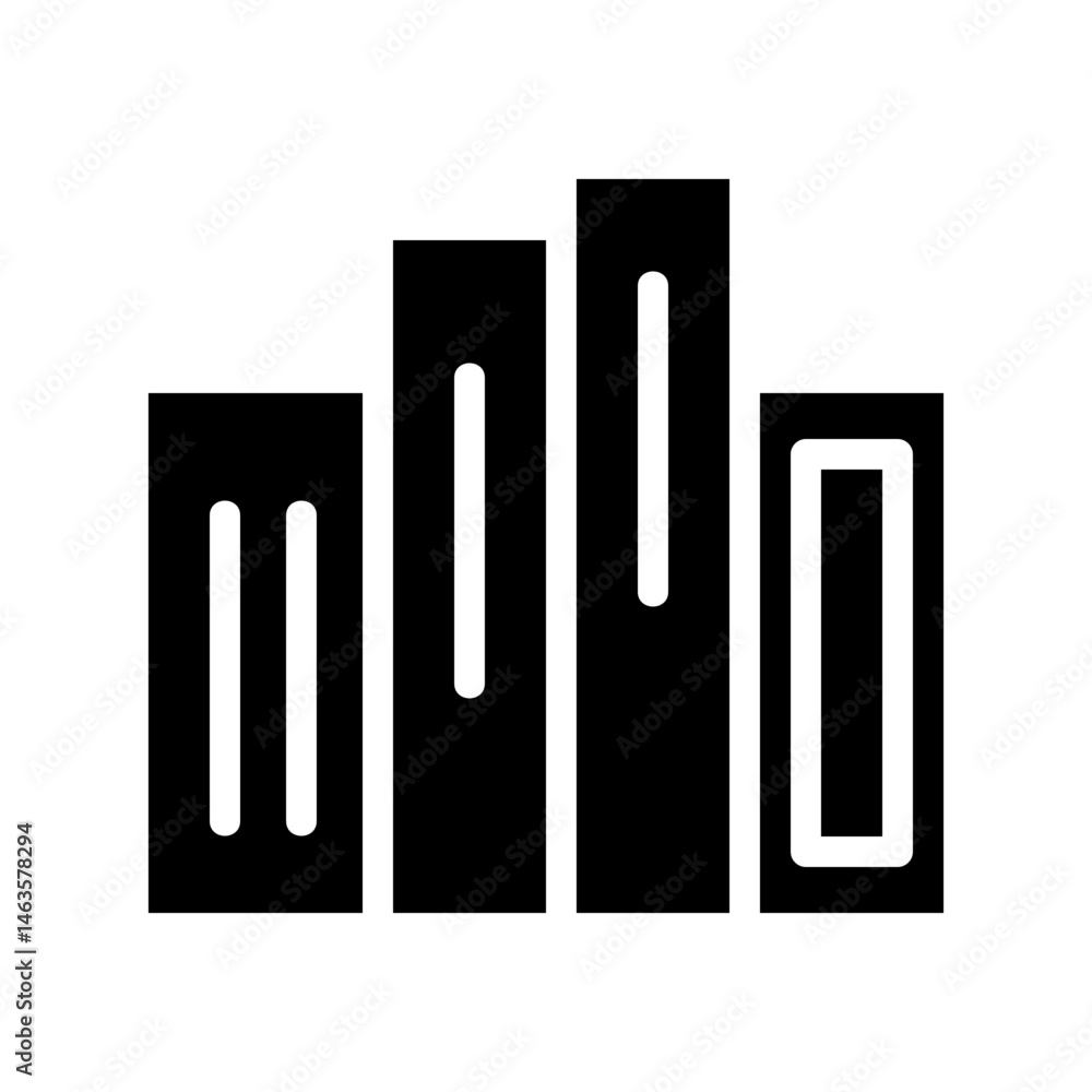 Aufkleber abstract depiction of bar chart showing growth using rectangles in black and white