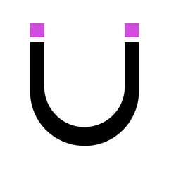 Stylized magnet illustration with purple accents, symbolizing attraction concept