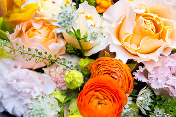 Korean style floral design with soft orange flowers