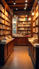 Generative AI A captivating view of a classic library, where literature and light intertwine beautifully