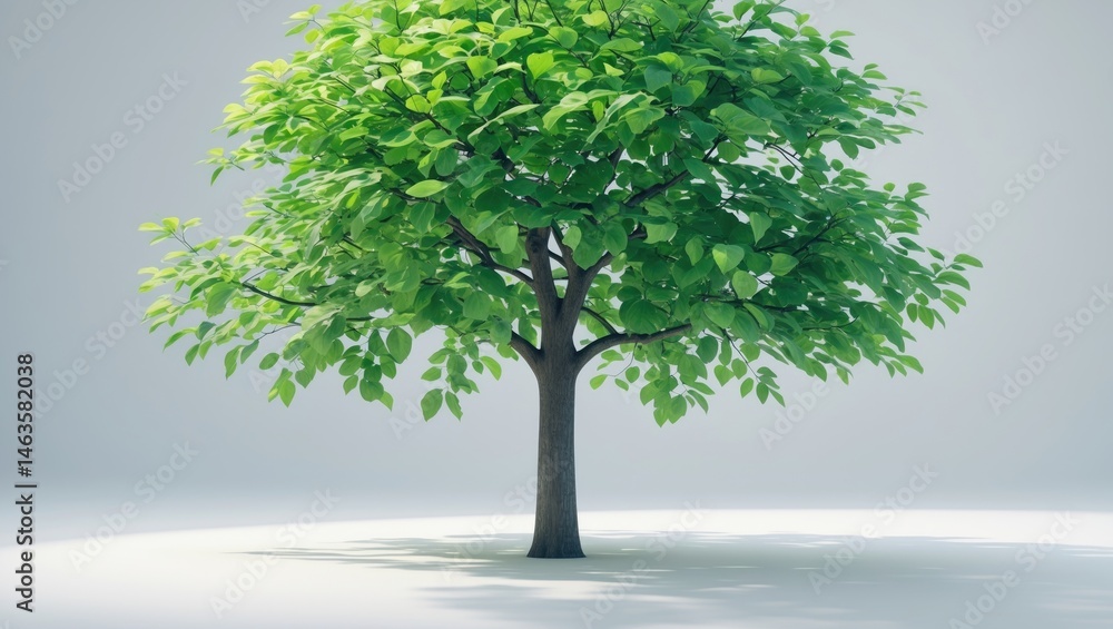 Poster single tree with white background in a natural setting