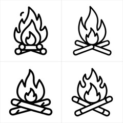 bonfire icon set
