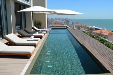 Relax in Rooftop Pool with City View, a Luxurious Getaway and Urban Oasis