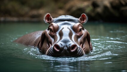 Fototapeta premium Zoo Visit with a Hippopotamus