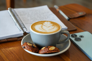 Hot salted caramel latte, captured on May 8, 2025. A warm blend of espresso, steamed milk, and rich...