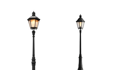 old street lamp on white background