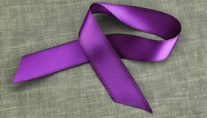 Purple Satin Ribbon on Textured Fingerprint Background
