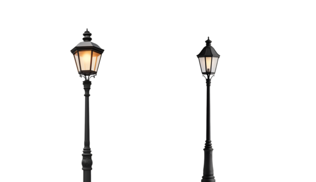 old street lamp on white background