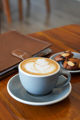 Hot salted caramel latte, captured on May 8, 2025. A warm blend of espresso, steamed milk, and rich caramel with a hint of sea salt, creating a smooth and comforting drink