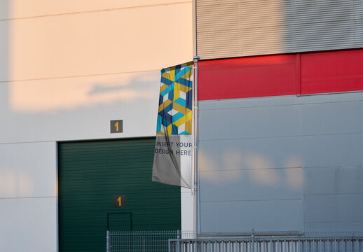 Promotional fly banner in Barcelona for outdoor use.