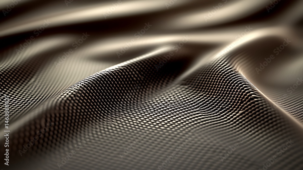 Aufkleber wavy metallic cloth surface with detailed mesh structure and smooth gradient