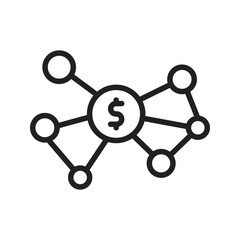 Cash Distribution Network icon vector image. Suitable for mobile apps, web apps and print media.