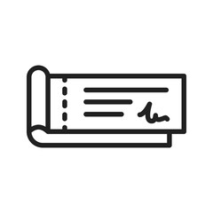 Cheque Book icon vector image. Suitable for mobile apps, web apps and print media.