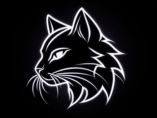 Fototapeta premium Profile view of a stylized cat head