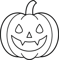 Line Art Carved Pumpkin Halloween Jack o Lantern Design