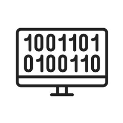 Computer Binary Code icon vector image. Suitable for mobile apps, web apps and print media.