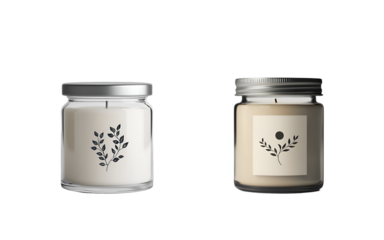 Scented candles isolated on transparent background
