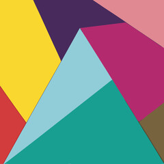 Vibrant geometric abstract art colorful triangles teal pink yellow design modern background pattern