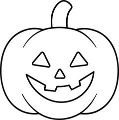 Line Art Carved Pumpkin Jack o Lantern Halloween Design