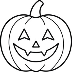 Line Art Carved Pumpkin Halloween Jack o Lantern Design