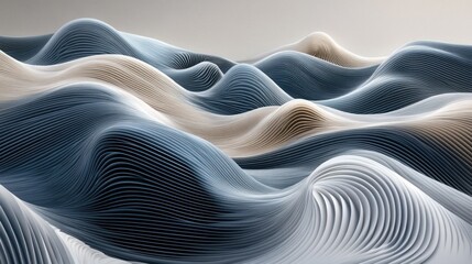 Naklejka premium Abstract wavy landscape of lines