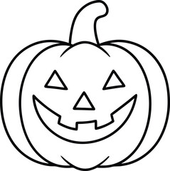 Line Art Carved Pumpkin Halloween Jack o Lantern Design