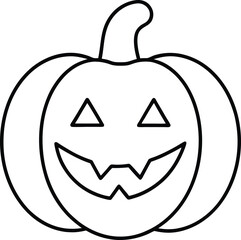 Line Art Carved Pumpkin Jack o Lantern Halloween Design